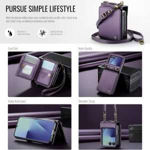 Samsung Galaxy Z Flip 7 Wallet Case with RFID Blocking and 4 Credit Card Holder
