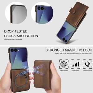 Samsung Galaxy Z Flip 7 Case with 2 in 1 Detachable Magnetic Wallet