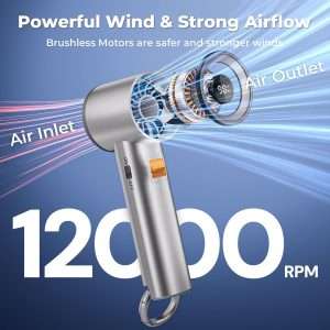 Portable Handheld Turbo Fan for Outdoor,5000mah Mini Handheld Personal Pocket Fan for Powerful Airflow Wind ,Camping-Grey