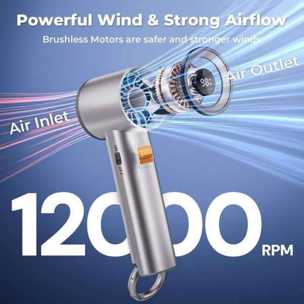 Portable Handheld Turbo Fan for Outdoor,5000mah Mini Handheld Personal Pocket Fan for Powerful Airflow Wind ,20Hrs,100 Speeds Adjustable,Digital Display,Gifts for Travel,Outdoor Activites,Camping-Grey