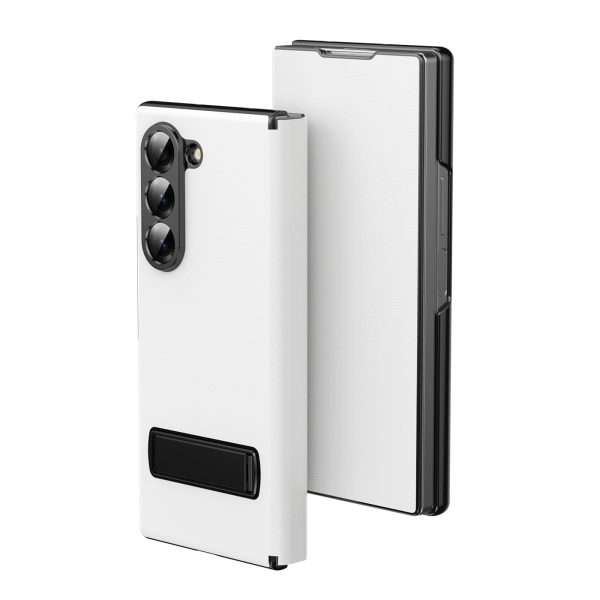 for Samsung Galaxy Z Fold 7 Maghetic Flip Folding Case, Multi-Angle Bracket, High Classy Luxurious Business Leather, Full Body Hinge Protective Slim Cover.(Brown)