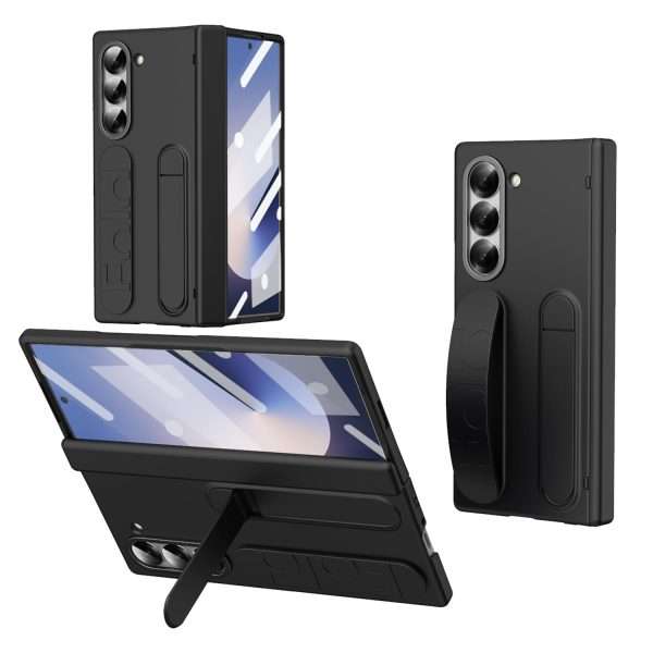 for Samsung Galaxy Z Fold 7 Protect Case with Wristband Stand,Bulit-in Hinge Protection, Screen & Lens Protection Shockproof Full Body Drop Fall Protection.(Blue)