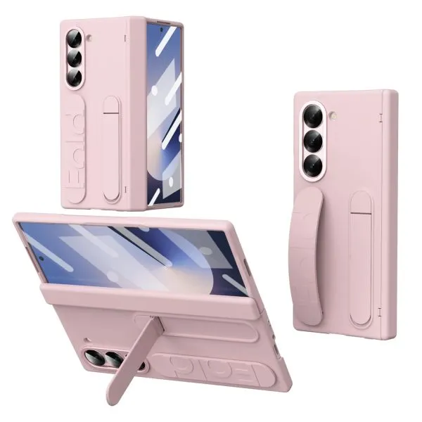 for Samsung Galaxy Z Fold 7 Protect Case with Wristband Stand,Bulit-in Hinge Protection, Screen & Lens Protection Shockproof Full Body Drop Fall Protection.(Blue)