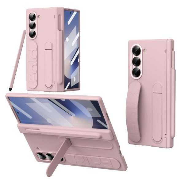 for Samsung Galaxy Z Fold 7 Protect Case with Wristband Stand,Bulit-in Hinge Protection, Screen & Lens Protection Shockproof Full Body Drop Fall Protection.(Blue)