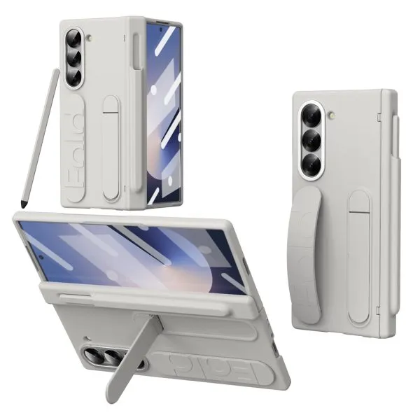 for Samsung Galaxy Z Fold 7 Protect Case with Wristband Stand,Bulit-in Hinge Protection, Screen & Lens Protection Shockproof Full Body Drop Fall Protection.(Blue)