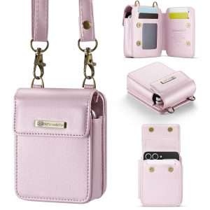 Flip Wallet Bag with 5 Card Slots Cash Solt Zipper Pocket