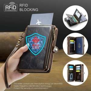 Passport Holder Wallet Bag with 11 Card Slots