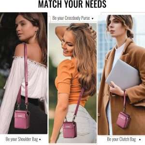 Flip Wallet Bag with 5 Card Slots Cash Solt Zipper Pocket