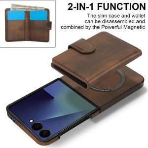 Samsung Galaxy Z Flip 7 Case with 2 in 1 Detachable Magnetic Wallet