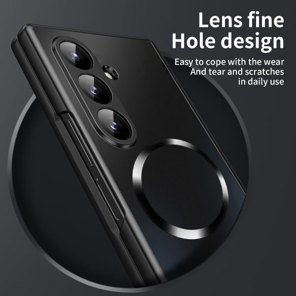 for Samsung Galaxy Z Fold 7 Case with Frosted Plating Non-Stick Fingerprint,Hinge & Front Screen Protector - Sleek Luxury and Nobility Design, Folding Completely 360 Full Protection(Silver)