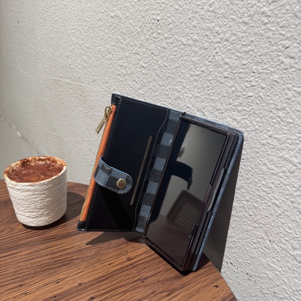 Samsung Galaxy Z Fold 5-6-7 Wrist Strap Zipper Case with Card slot and Cash compartment - Image 11