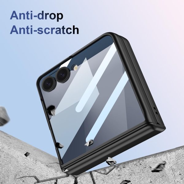 Samsung Galaxy Z Flip 7/6/5 Case with 360 Bracket Ring Holder Magnetic Hinge Protection & Built-in Front Screen Protector, Slim Texture Shockproof Case. - Image 5