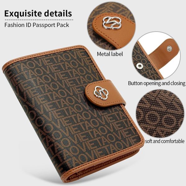 Passport Holder Wallet Bag with AirTag Holder, Card Slots and Passport Solt Ticket Cash Solt, Photo Solt Sim Card Pen Slot.Brown