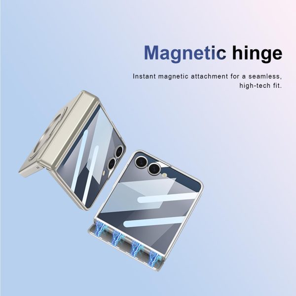 Samsung Galaxy Z Flip 7/6/5 Case with 360 Bracket Ring Holder Magnetic Hinge Protection & Built-in Front Screen Protector, Slim Texture Shockproof Case. - Image 8