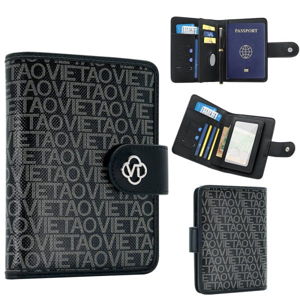 Passport Holder Wallet Bag with AirTag Holder, Card Slots and Passport Solt Ticket Cash Solt, Photo Solt Sim Card Pen Slot.Brown