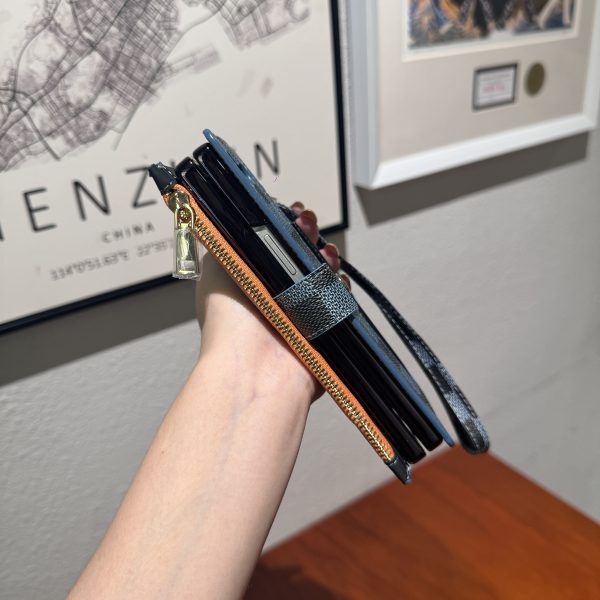 Samsung Galaxy Z Fold 5-6-7 Wrist Strap Zipper Case with Card slot and Cash compartment - Image 4
