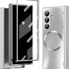 for Samsung Galaxy Z Fold 7 Case with Frosted Plating Non-Stick Fingerprint,Hinge & Front Screen Protector - Sleek Luxury and Nobility Design, Folding Completely 360 Full Protection(Silver)