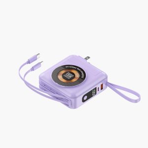 15000 mAh 3-in-1 Power Bank.20W PD Fast Charging, 15W Magnetic Wireless Charging And 12W Detachable Plug For Charging Your Phone Or Power Bank Separately.Design With A Built-in Lanyard.