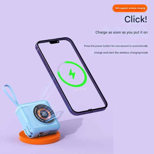 15000 mAh 3-in-1 Power Bank.20W PD Fast Charging, 15W Magnetic Wireless Charging And 12W Detachable Plug For Charging Your Phone Or Power Bank Separately.Design With A Built-in Lanyard. - Image 6