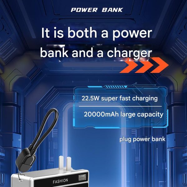 20000 mAh 3-in-1 Function, Camera-designed Power Bank, 22.5 PD Fast Charging, 15W Magnetic Wireless Charging, High-stability AC Plug, Magnetic Bracket Design, With Lightning And Type-C Conversion Cable. - Image 3