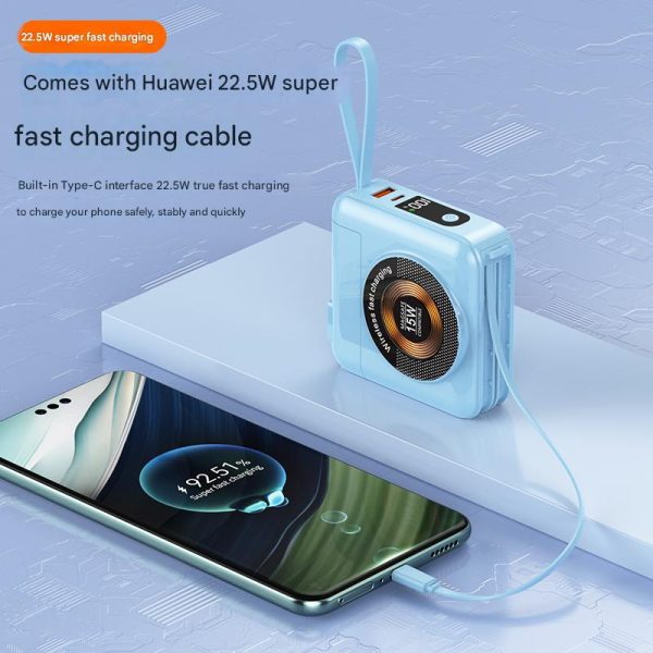 15000 mAh 3-in-1 Power Bank.20W PD Fast Charging, 15W Magnetic Wireless Charging And 12W Detachable Plug For Charging Your Phone Or Power Bank Separately.Design With A Built-in Lanyard. - Image 2