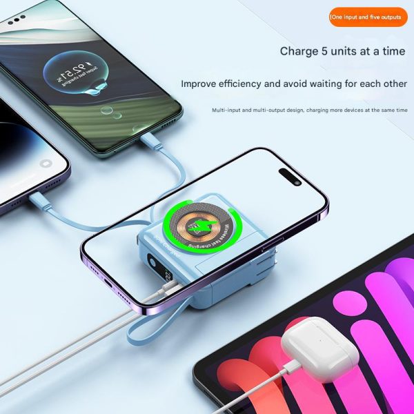 15000 mAh 3-in-1 Power Bank.20W PD Fast Charging, 15W Magnetic Wireless Charging And 12W Detachable Plug For Charging Your Phone Or Power Bank Separately.Design With A Built-in Lanyard. - Image 3
