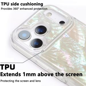 for iPhone 17 Case Made with Unique Genuine Seashell, Durable | Stunning Gorgeous | Drop Protection | Luxury Aesthetic Cover. (Beige)