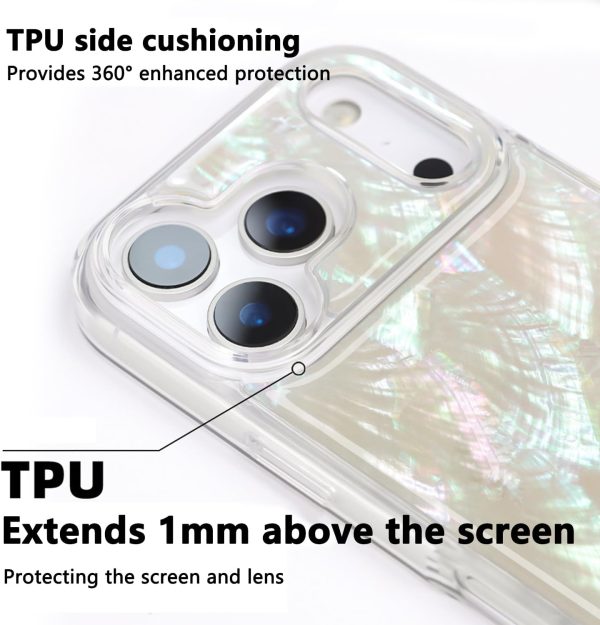 for iPhone 17 Case Made with Unique Genuine Seashell, Durable | Stunning Gorgeous | Drop Protection | Luxury Aesthetic Cover. (Beige)