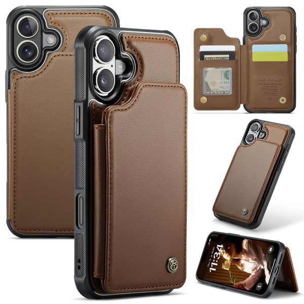 for iPhone 17 Wallet Case with RFID Blocking and 4 Credit Card Holder, Premium Durable Slim Leather Magnetic Clasp Kickstand Heavy Duty Shockproof Protective Cover.- Purple