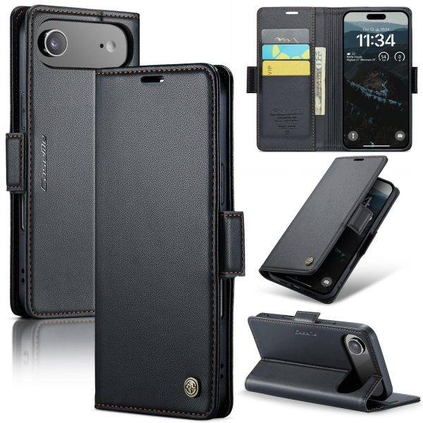 for iPhone 17 Pro Max Wallet Case, RFID Blocking with Kickstand 3 Credit Card Slot and Cash Slot Magnetic Closure Wireless Charging Slim PU Leather Protective Cover - Brown
