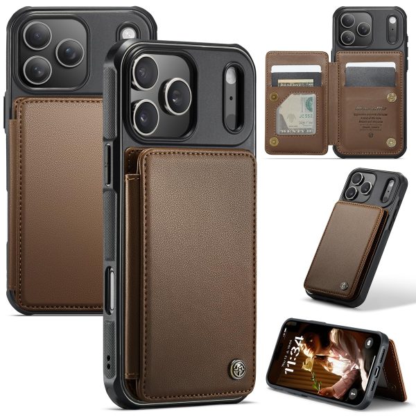 for iPhone 17 Wallet Case with RFID Blocking and 4 Credit Card Holder, Premium Durable Slim Leather Magnetic Clasp Kickstand Heavy Duty Shockproof Protective Cover.- Purple