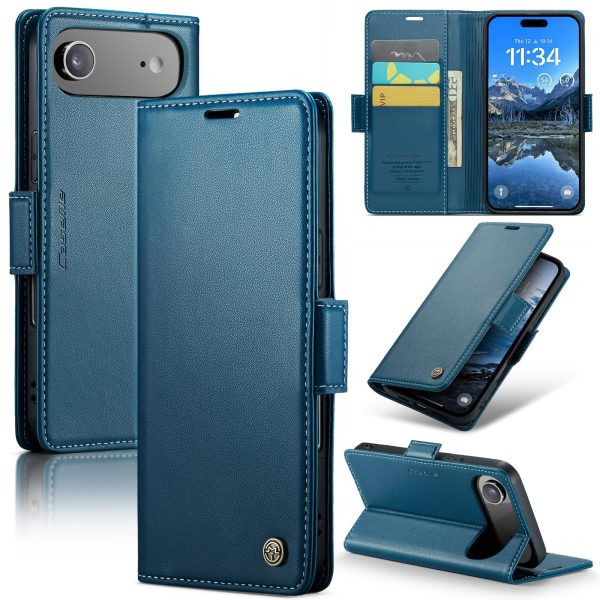 for iPhone 17 Pro Max Wallet Case, RFID Blocking with Kickstand 3 Credit Card Slot and Cash Slot Magnetic Closure Wireless Charging Slim PU Leather Protective Cover - Brown