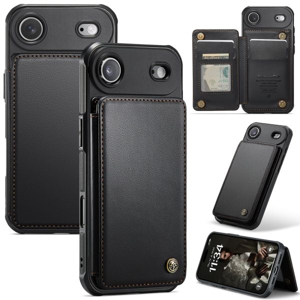 for iPhone 17 Wallet Case with RFID Blocking and 4 Credit Card Holder, Premium Durable Slim Leather Magnetic Clasp Kickstand Heavy Duty Shockproof Protective Cover.- Purple