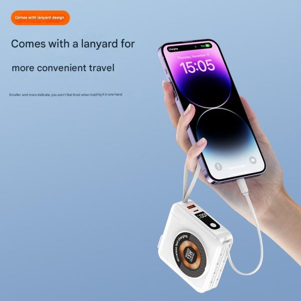 15000 mAh 3-in-1 Power Bank.20W PD Fast Charging, 15W Magnetic Wireless Charging And 12W Detachable Plug For Charging Your Phone Or Power Bank Separately.Design With A Built-in Lanyard. - Image 4