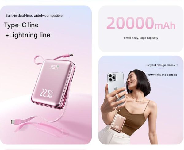 22.5W PD Fast Charging, 20000 mAh Power Bank with Digital Display - Image 5