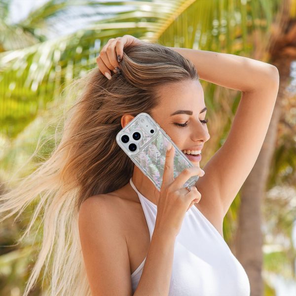for iPhone 17 Case Made with Unique Genuine Seashell, Durable | Stunning Gorgeous | Drop Protection | Luxury Aesthetic Cover. (Beige)