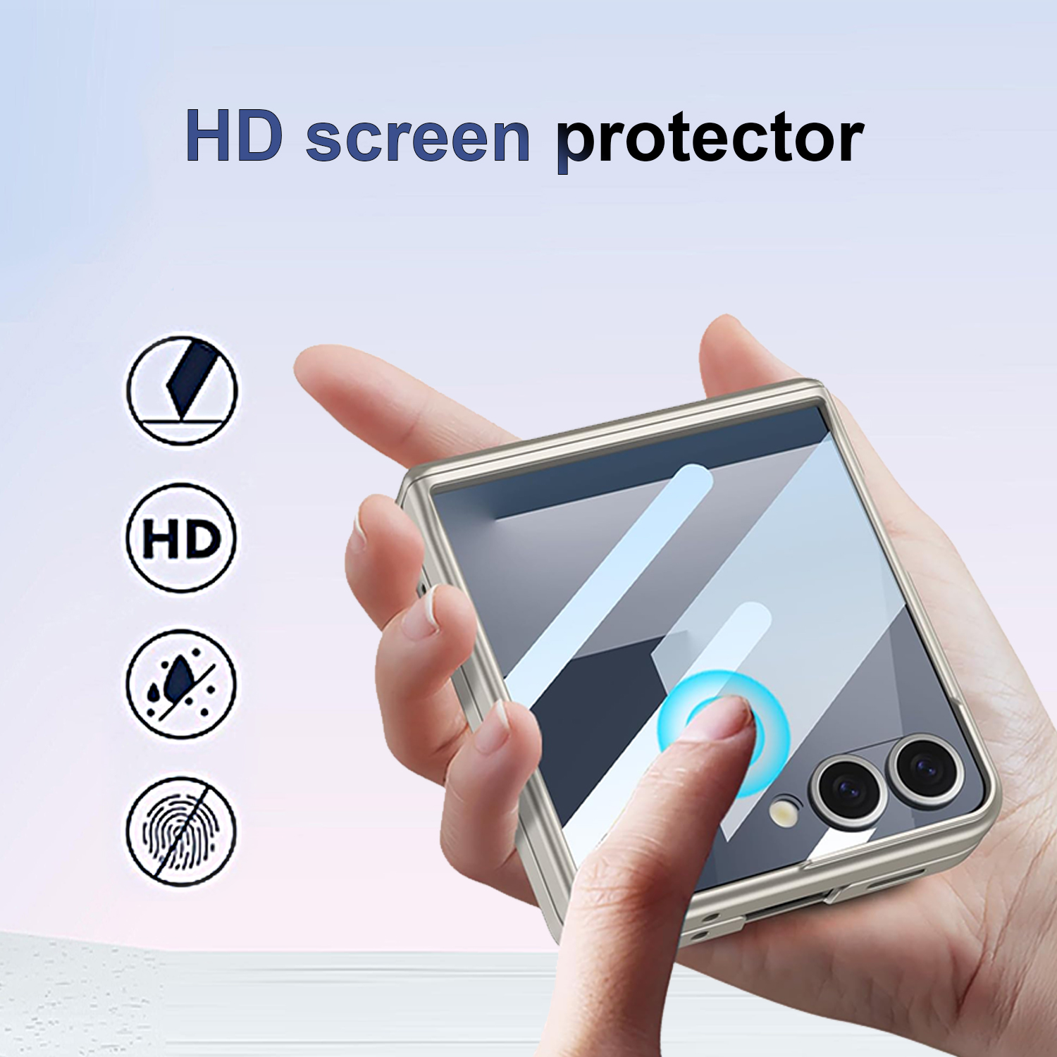 Samsung Galaxy Z Flip 7 Case with Magnetic Hinge Protection & Built-in Front Screen Protector, Slim Texture Shockproof Case. - Image 5