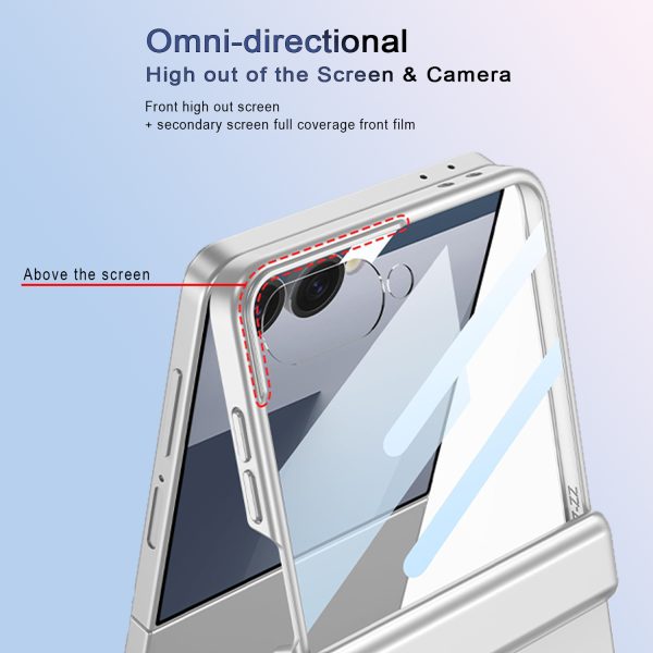 Samsung Galaxy Z Flip 7 Case with Magnetic Hinge Protection & Built-in Front Screen Protector, Slim Texture Shockproof Case. - Image 7