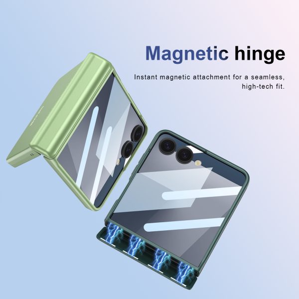 Samsung Galaxy Z Flip 7 Case with Magnetic Hinge Protection & Built-in Front Screen Protector, Slim Texture Shockproof Case. - Image 6