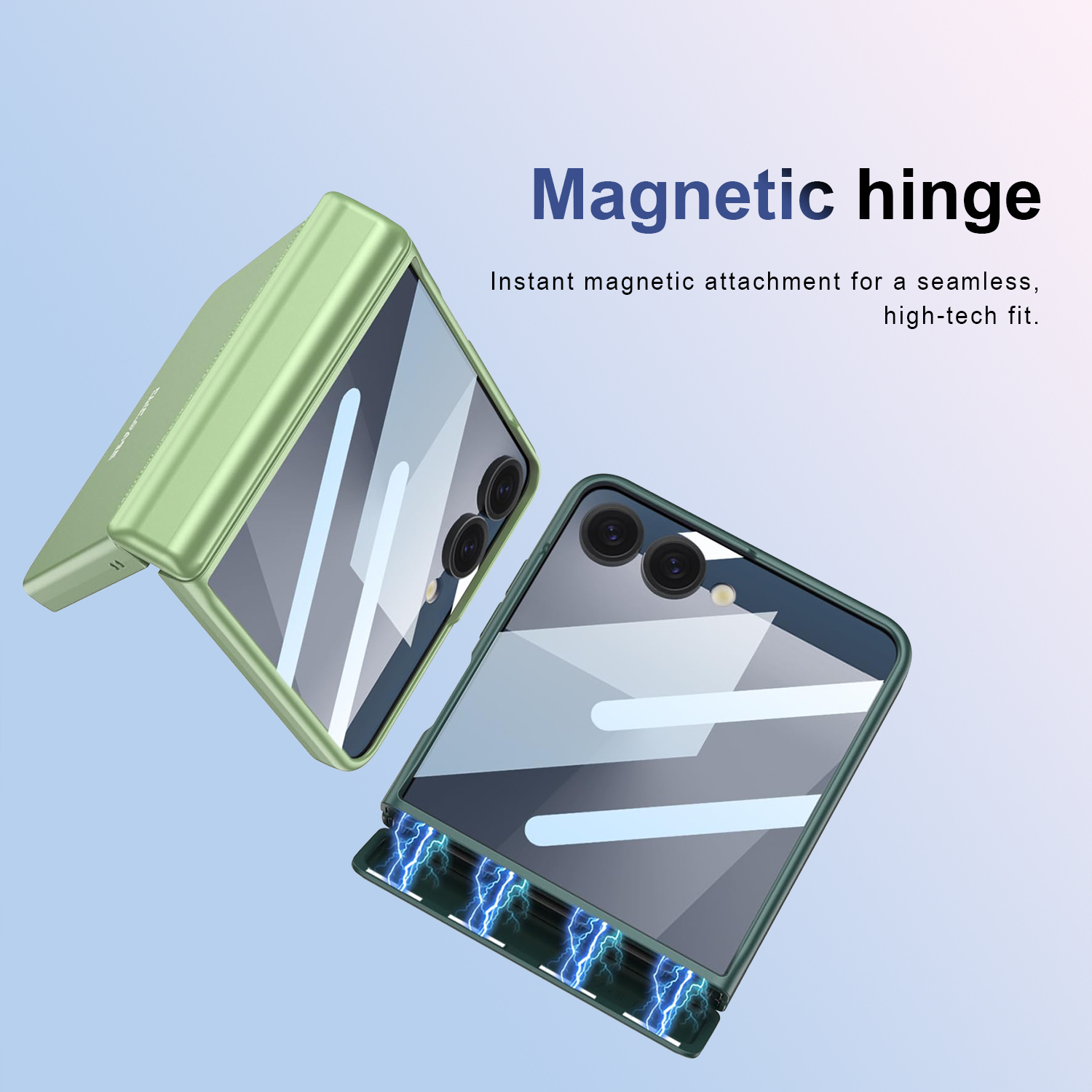 Samsung Galaxy Z Flip 7 Case with Magnetic Hinge Protection & Built-in Front Screen Protector, Slim Texture Shockproof Case. - Image 6