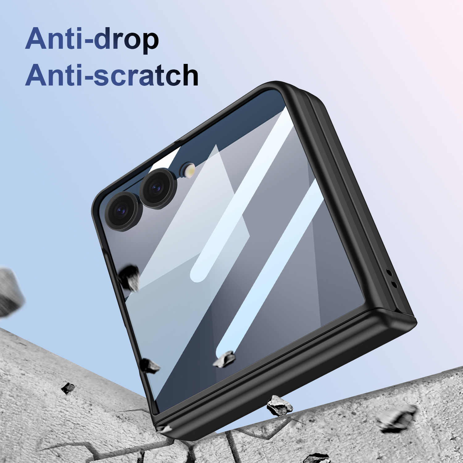 Samsung Galaxy Z Flip 7 Case with Magnetic Hinge Protection & Built-in Front Screen Protector, Slim Texture Shockproof Case. - Image 2